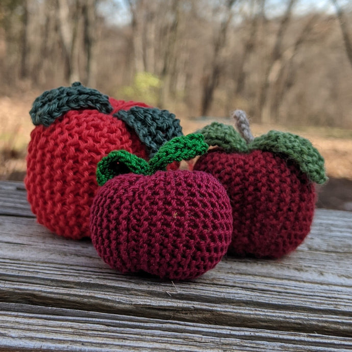 Knitted Apple Ornaments