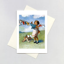 Load image into Gallery viewer, Doing the Doll's Laundry - Jessie Willcox Smith Card