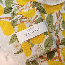 Load image into Gallery viewer, Pear Orchard Linen Tea Towel - Botanica Paper Co.