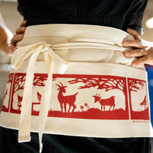 Load image into Gallery viewer, Waist Apron - Goats - Red