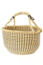 Load image into Gallery viewer, Midnight and Natural Checkered Bolga Basket