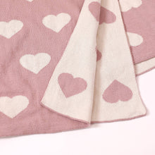 Load image into Gallery viewer, Hearts Reversible Knit Baby Blanket - Organic Cotton