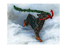 Load image into Gallery viewer, Carl Running with Christmas Greenery - Good Dog Carl Card