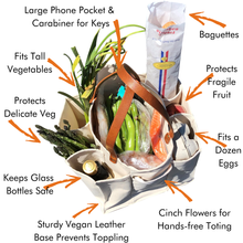 Load image into Gallery viewer, Blue Striped Canvas Tote Bag