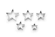 Load image into Gallery viewer, Stainless Steel Star Cookie Cutter Set, 5-Piece, 2” to 3.5"