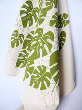 Load image into Gallery viewer, The High Fiber - Monstera Handprinted Tea Towel