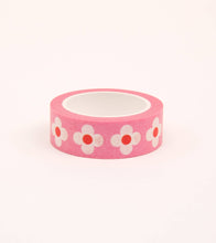 Load image into Gallery viewer, Pink Retro Floral Washi Tape - 15mm