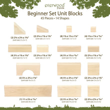 Load image into Gallery viewer, 45 pc. Beginner Set Maple Building Blocks