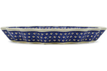 Load image into Gallery viewer, 13" Fluted Pie Dish - Polish Pottery - Sweet Red Flower - Zaklady Ceramiczne