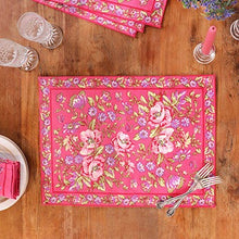 Load image into Gallery viewer, April Cornell - Penny&#39;s Patio Pink Canvas Placemat

