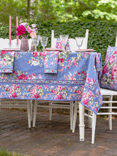 Load image into Gallery viewer, April Cornell - Wedgewood Blue Cottage Rose Tablecloth
