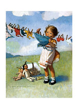 Load image into Gallery viewer, Doing the Doll's Laundry - Jessie Willcox Smith Card
