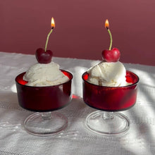 Load image into Gallery viewer, Dark Red Cherry Beeswax Birthday Candles