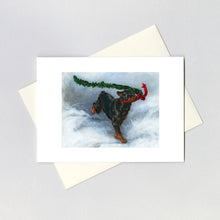 Load image into Gallery viewer, Carl Running with Christmas Greenery - Good Dog Carl Card