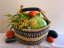 Load image into Gallery viewer, Market Basket Bolga Basket, Blue and Natural