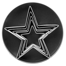 Load image into Gallery viewer, Stainless Steel Star Cookie Cutter Set, 5-Piece, 2” to 3.5"