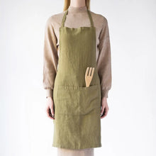 Load image into Gallery viewer, Martini Olive Linen Daily Apron - Large