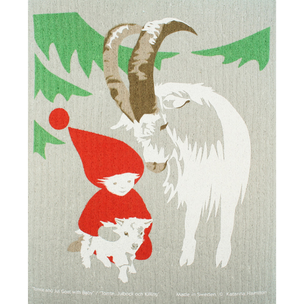 Swedish Dishcloth, Tomte and Goats