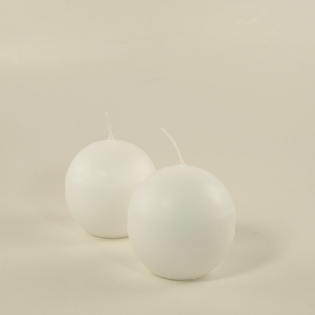 Danish Ball Candle, White, set of 4