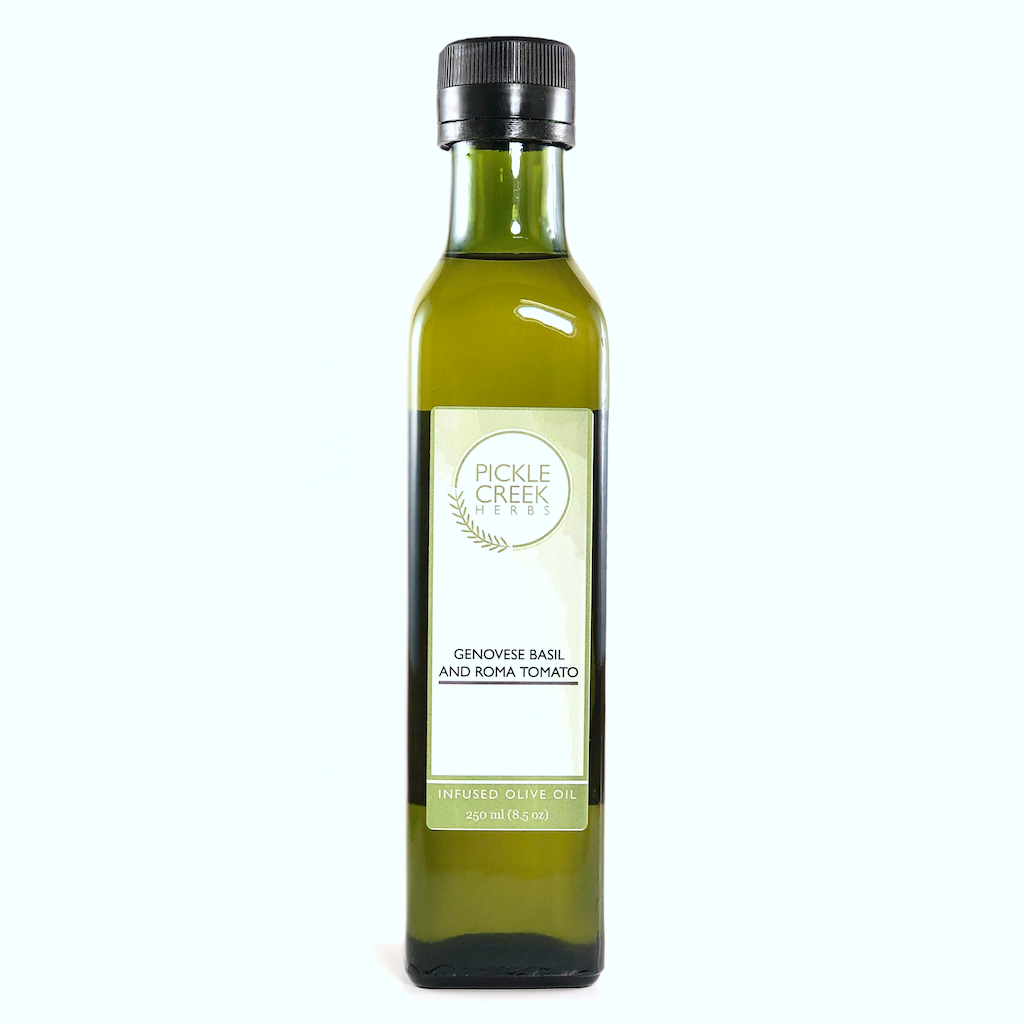 Genovese Basil and Roma Tomato Infused Olive Oil - Pickle Creek