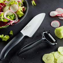 Load image into Gallery viewer, Kyocera Ceramic Santoku Knife and Y-Peeler Set
