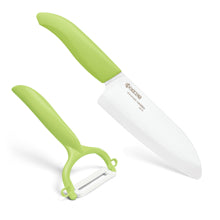 Load image into Gallery viewer, Kyocera Ceramic Santoku Knife and Y-Peeler Set