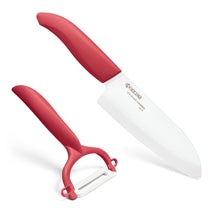 Load image into Gallery viewer, Kyocera Ceramic Santoku Knife and Y-Peeler Set