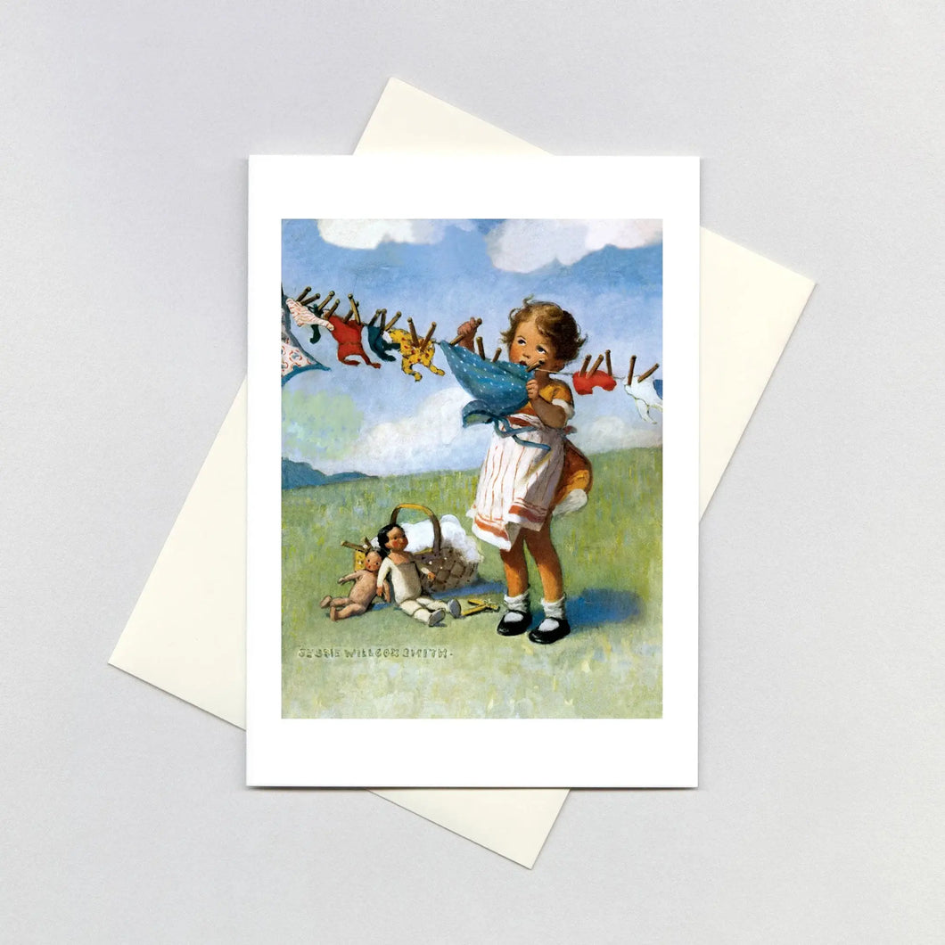 Doing the Doll's Laundry - Jessie Willcox Smith Card