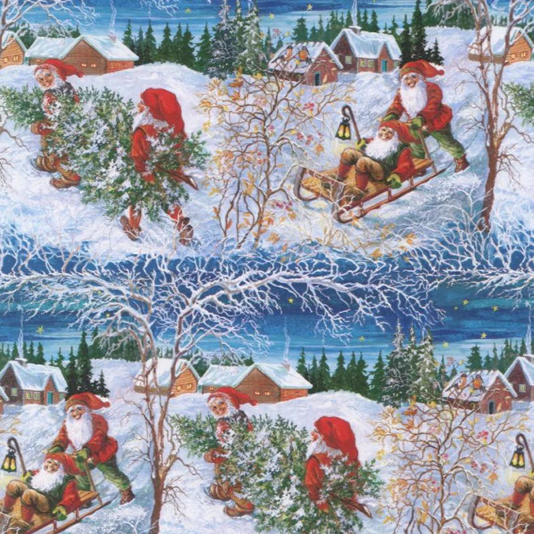 Tomtar on Kicksled Gift Wrap