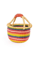 Load image into Gallery viewer, Rainbow Chaser Baby Bolga Basket with Leather Handle
