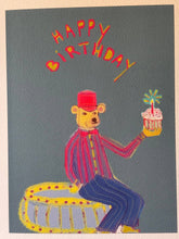 Load image into Gallery viewer, Circus Bear with Cupcake Birthday Card
