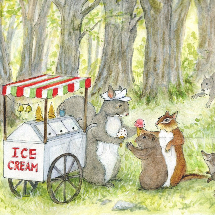 Ice Cream Cart Notecard - Woodfield Press