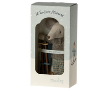 Load image into Gallery viewer, Winter Mouse with Ski Set, Big  Brother- Maileg
