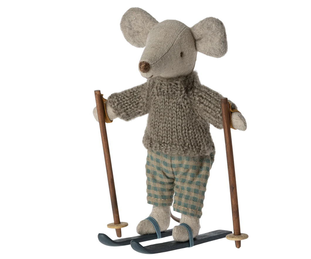 Winter Mouse with Ski Set, Big  Brother- Maileg