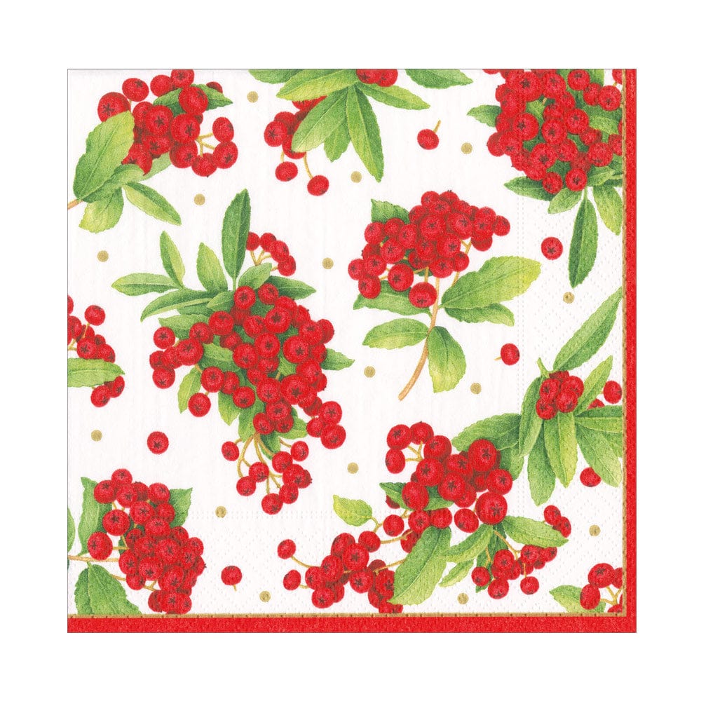 Christmas Berry Red Caspari Luncheon Napkin