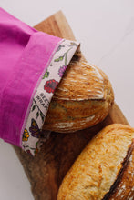 Load image into Gallery viewer, Bees Wrap Reusable Beeswax Lined Artisan Bread Bag - Magenta
