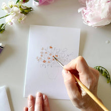 Load image into Gallery viewer, Bouquets paintable watercolor notecard set
