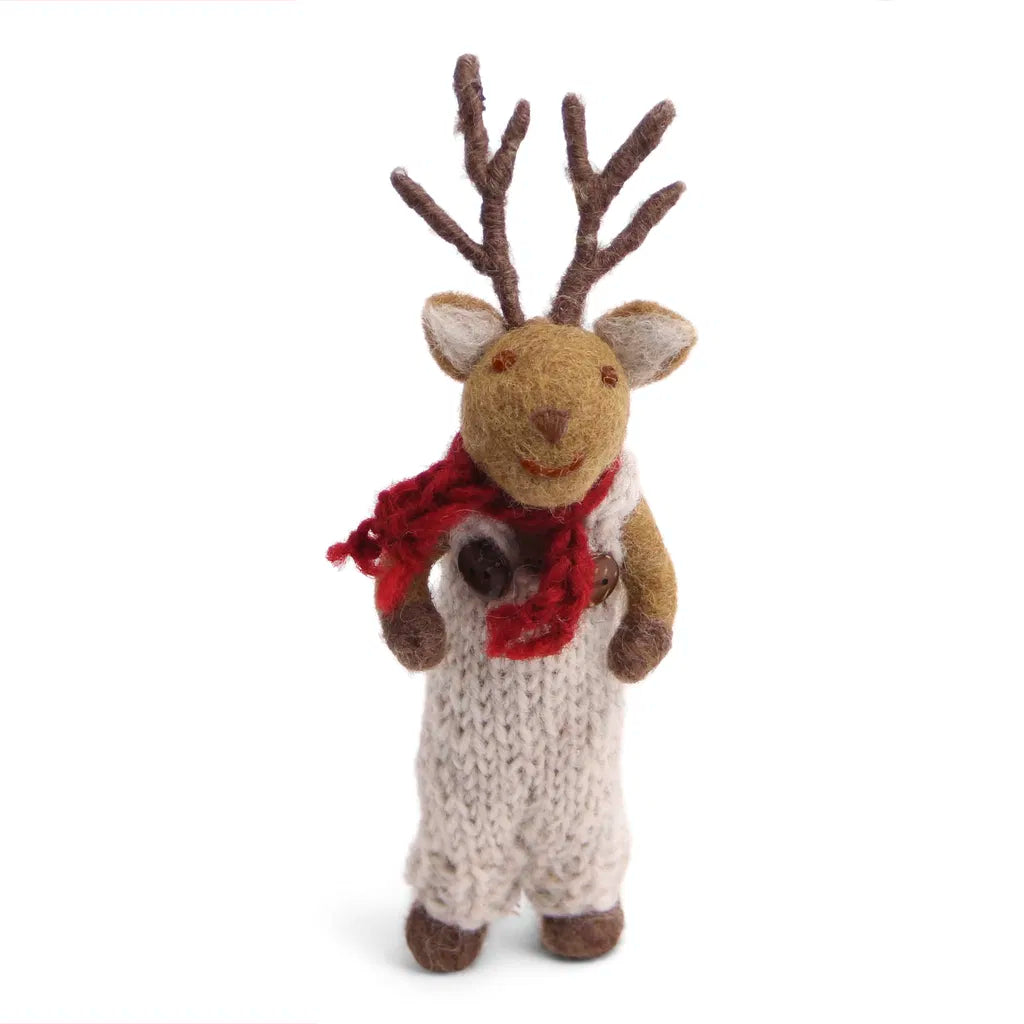 Small Brown Deer w/Grey Pants & Scarf