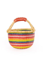 Load image into Gallery viewer, Rainbow Chaser Baby Bolga Basket with Leather Handle
