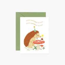 Load image into Gallery viewer, Birthday Hedgehog card - Botanica Paper Co.
