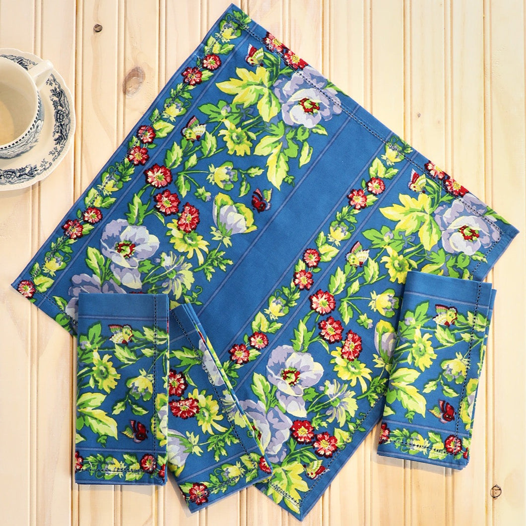 April Cornell Luncheon Napkins - Penny's Patio Blue, Set of 4