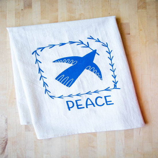 The High Fiber - Peace Handprinted Kitchen Towel