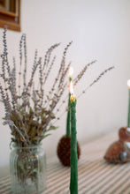 Load image into Gallery viewer, Beeswax Asparagus Candle Taper Pair (2)
