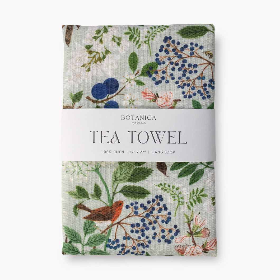 Flowering Trees Linen Tea Towel - Botanica Paper Co.