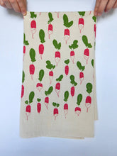 Load image into Gallery viewer, The High Fiber - Radish Kitchen Towel, Garden Tea Towel, Handprinted
