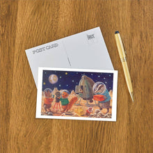 Load image into Gallery viewer, Postcard Woodland Creatures on the Moon
