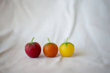 Load image into Gallery viewer, Cherry Tomato Beeswax Birthday Candles 8-count
