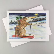 Load image into Gallery viewer, Bears Skiing Notecard
