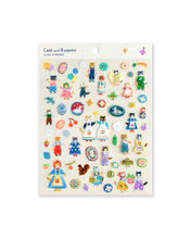 Load image into Gallery viewer, Clear Sticker Sheet - Cats and Buttons
