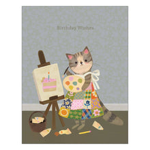 Load image into Gallery viewer, Painting Cat Birthday Card: Card with Envelope
